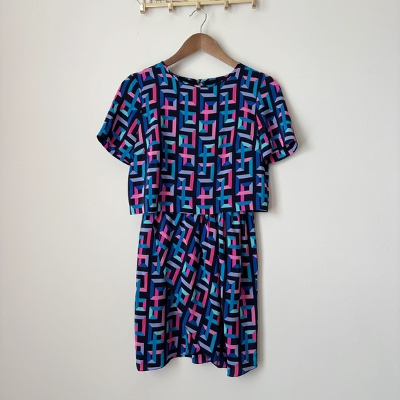 Amanda Uprichard Dresses & Skirts - Amanda Uprichard Geometric Print Layered Silk Dress XS
